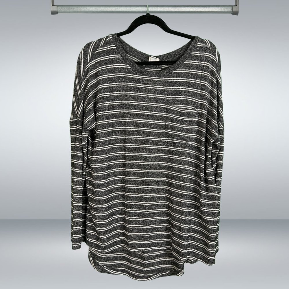 A New Day black, white and grey soft grey sweater tunic.